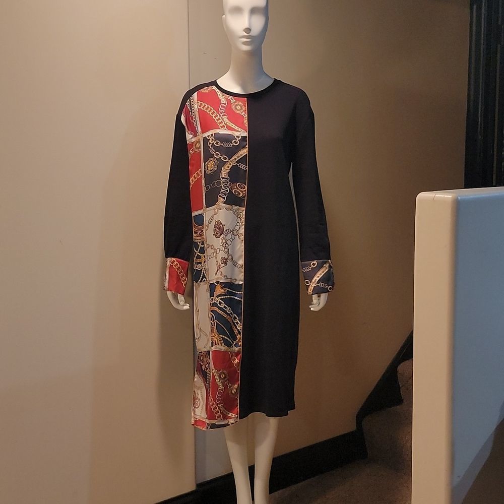 ZARA Contrasting Chain Print Dress
